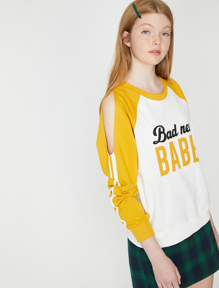  Yazılı Baskılı Sweatshirt