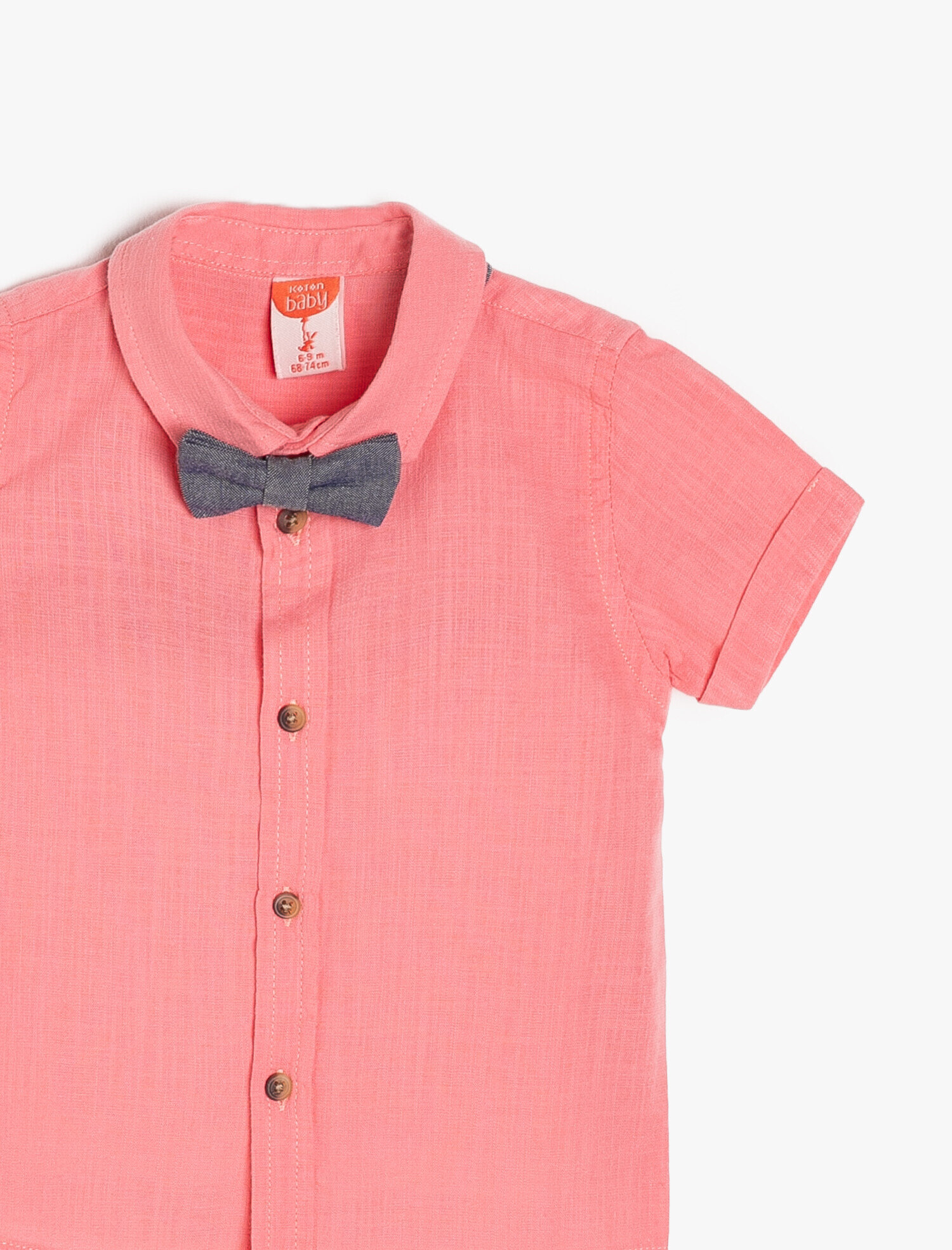  Erkek Bebek Papyon Detaylı Gömlek