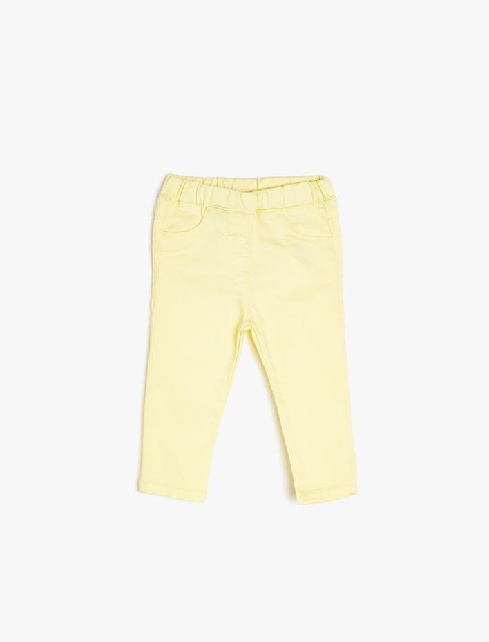 Kız Bebek Cep Detaylı Pantolon
