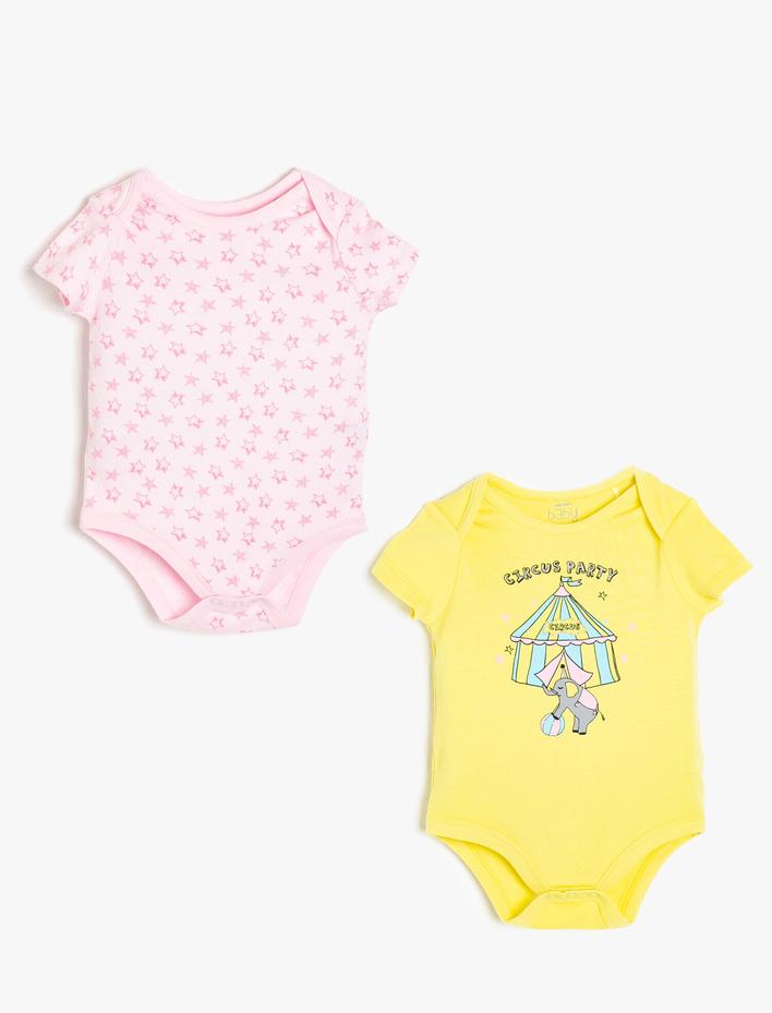 Kız Bebek 2'li Baskılı Çıtçıtlı Body Seti