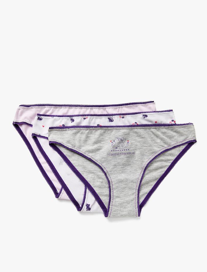  Pamuklu Brief 3'lü Set Basic Külot