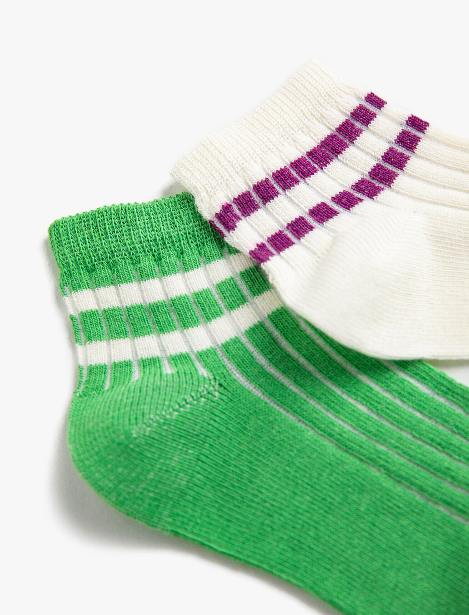  Kız Çocuk 2'li Desenli Çorap Seti