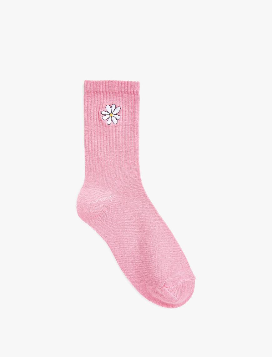  Kadın İşlemeli Soket Çorap