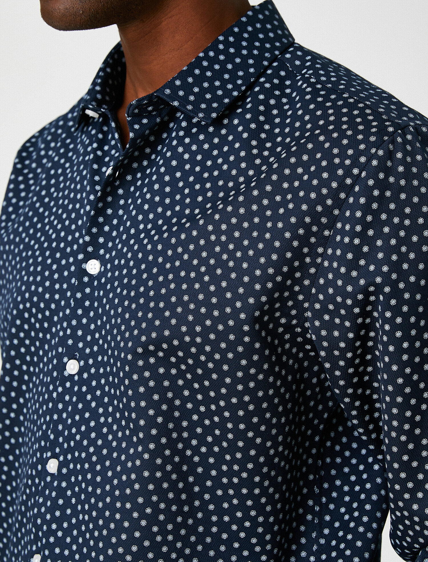   Slim Fit Mikro Desenli Gömlek Non Iron