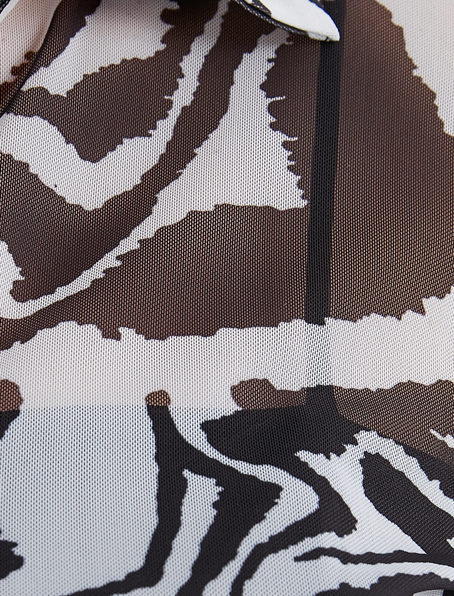   Uzun Kollu Tişört Desenli Şifon