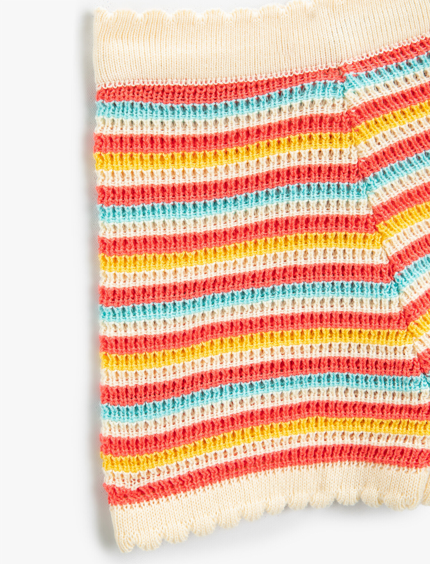  Kız Çocuk Desenli Dokulu Triko Şort