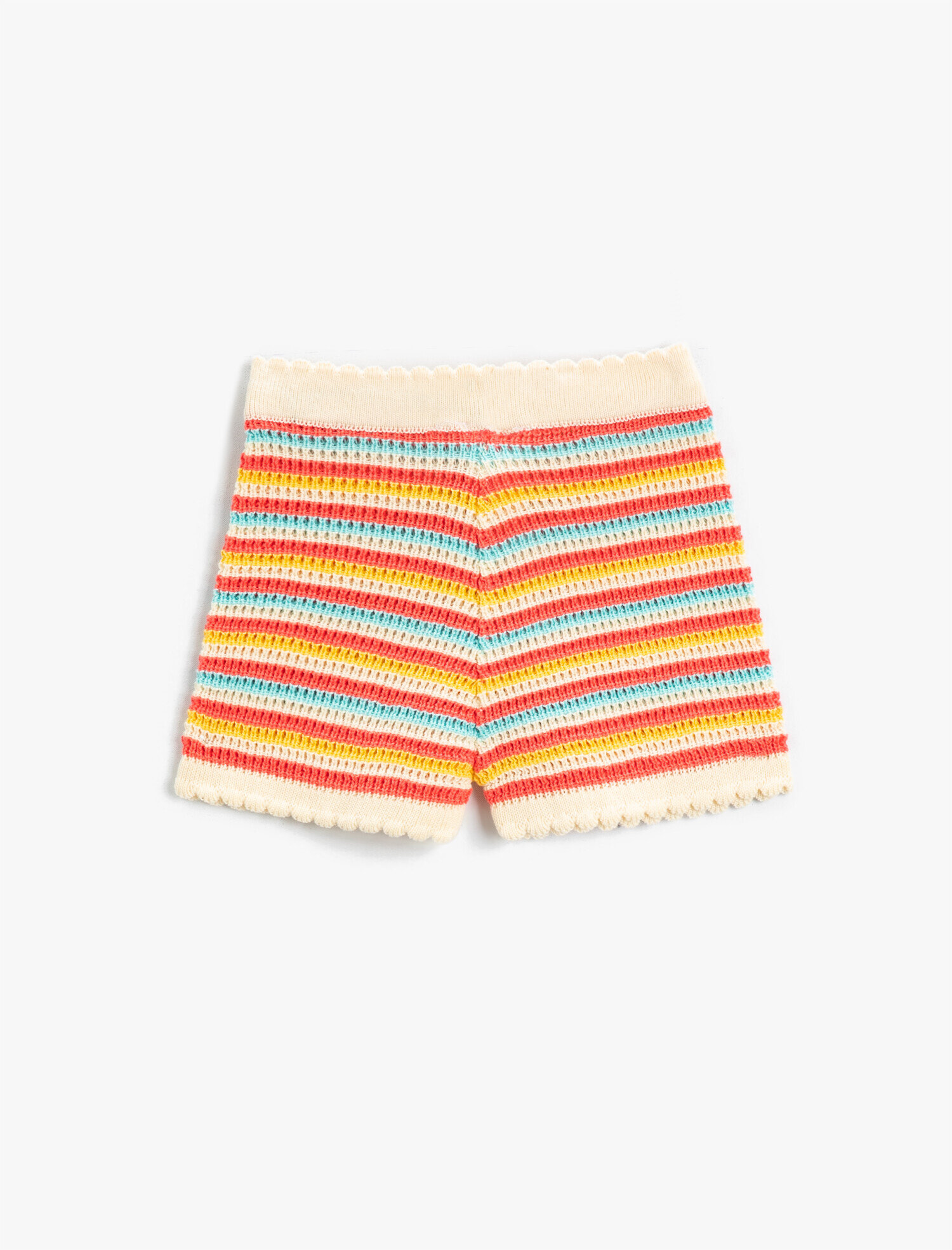  Kız Çocuk Desenli Dokulu Triko Şort