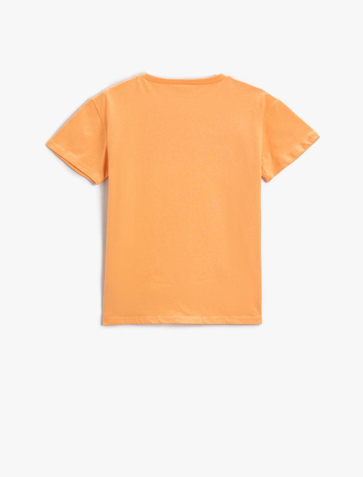 Erkek Çocuk Palmiye Baskılı Tişört Şehir Temalı Pamuklu Bisiklet Yaka