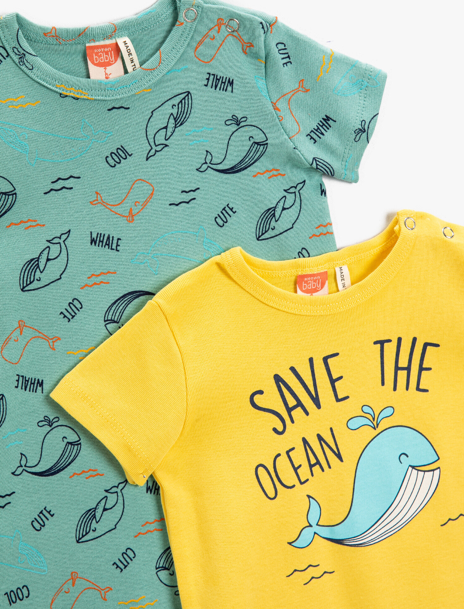  Erkek Bebek 2'li Baskılı Çıtçıtlı Tulum Seti Pamuklu