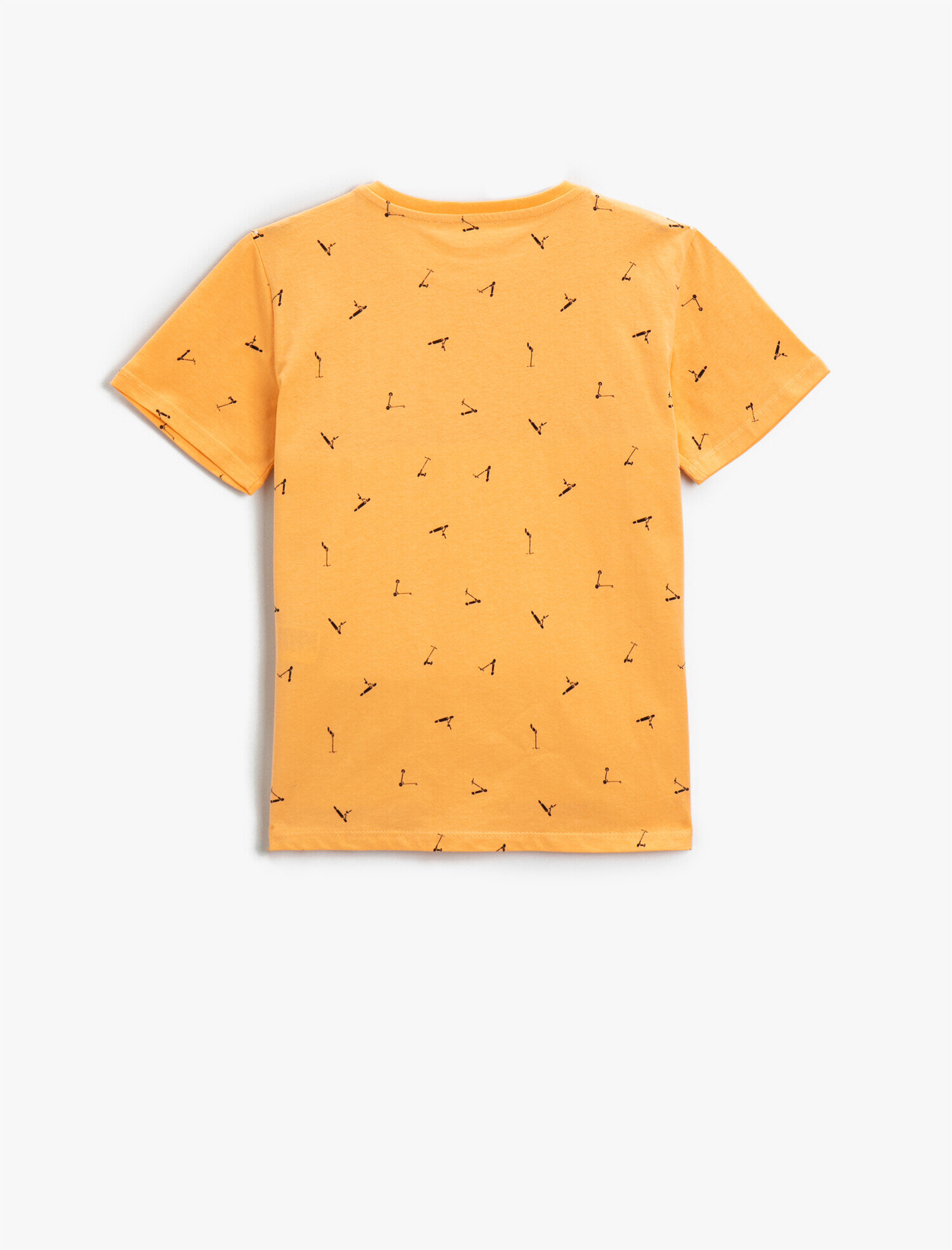  Erkek Çocuk Baskılı Kısa Kollu Bisiklet Yaka Tişört Pamuklu