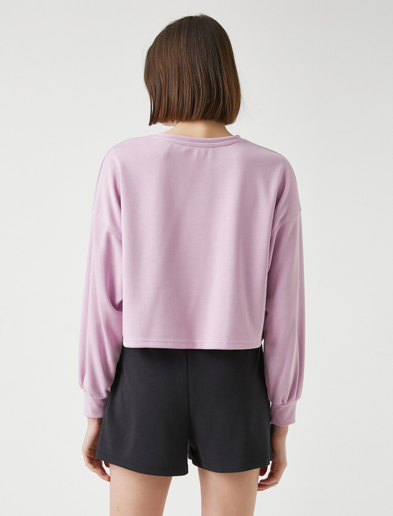   Bisiklet Yaka Uzun Kollu Sweatshirt