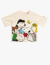 Snoopy Baskılı Tişört Lisanslı Kısa Kollu Pamuklu