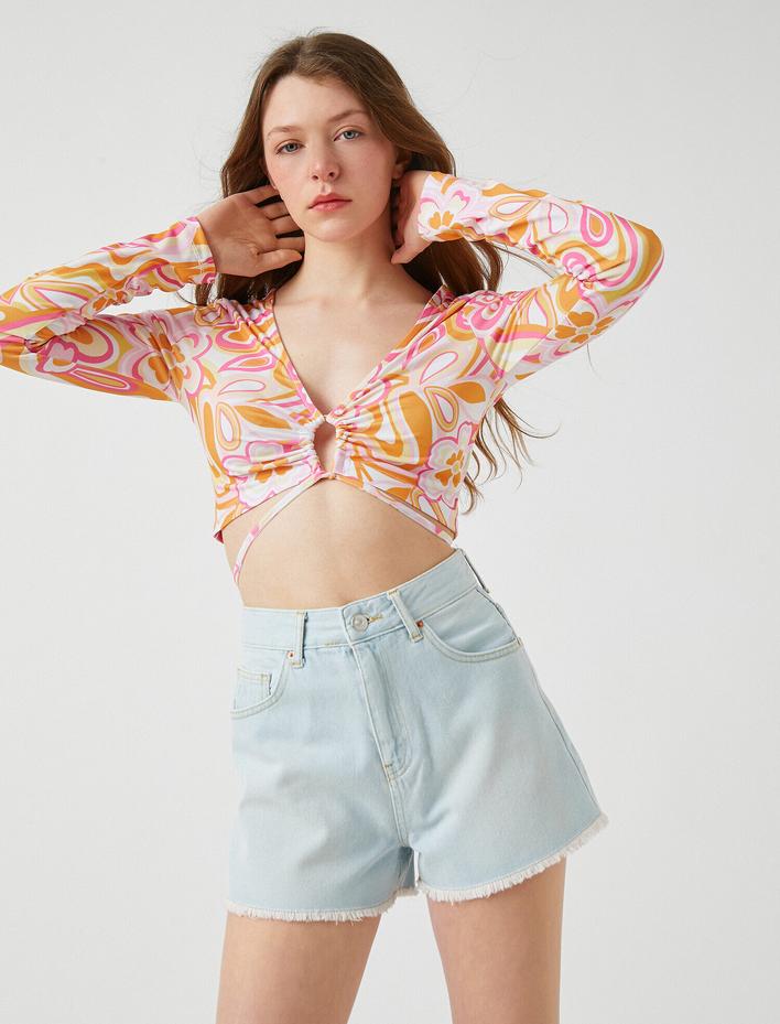  Yüksek Bel Kot Şort