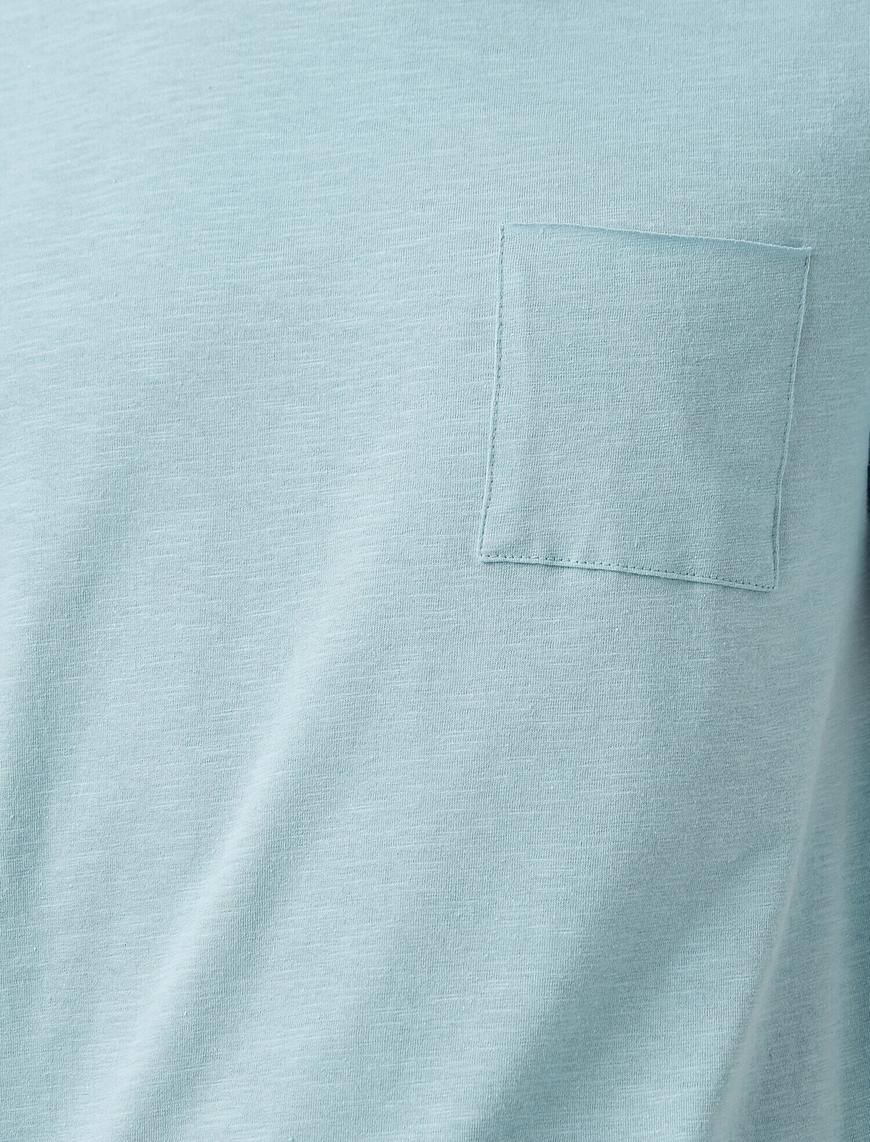   Slim Fit Cepli Basic Tişört