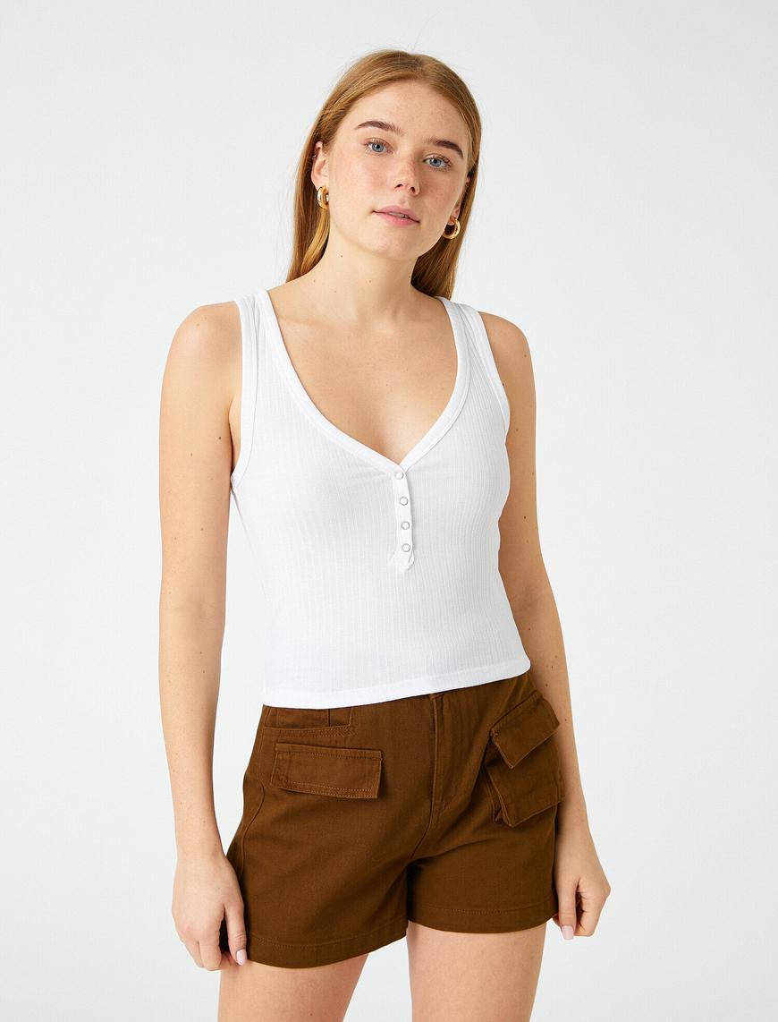   Crop Atlet V Yaka Çıtçıtlı