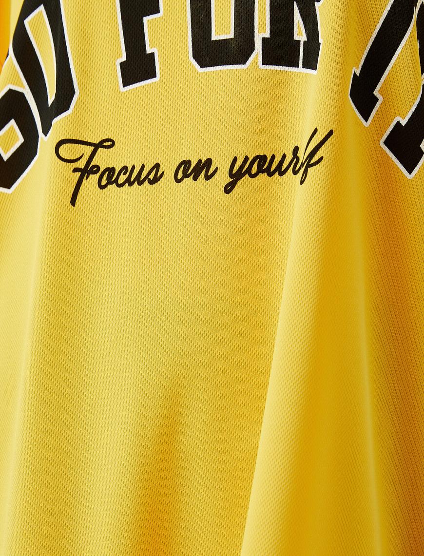   Sloganlı Oversize Spor Tişört