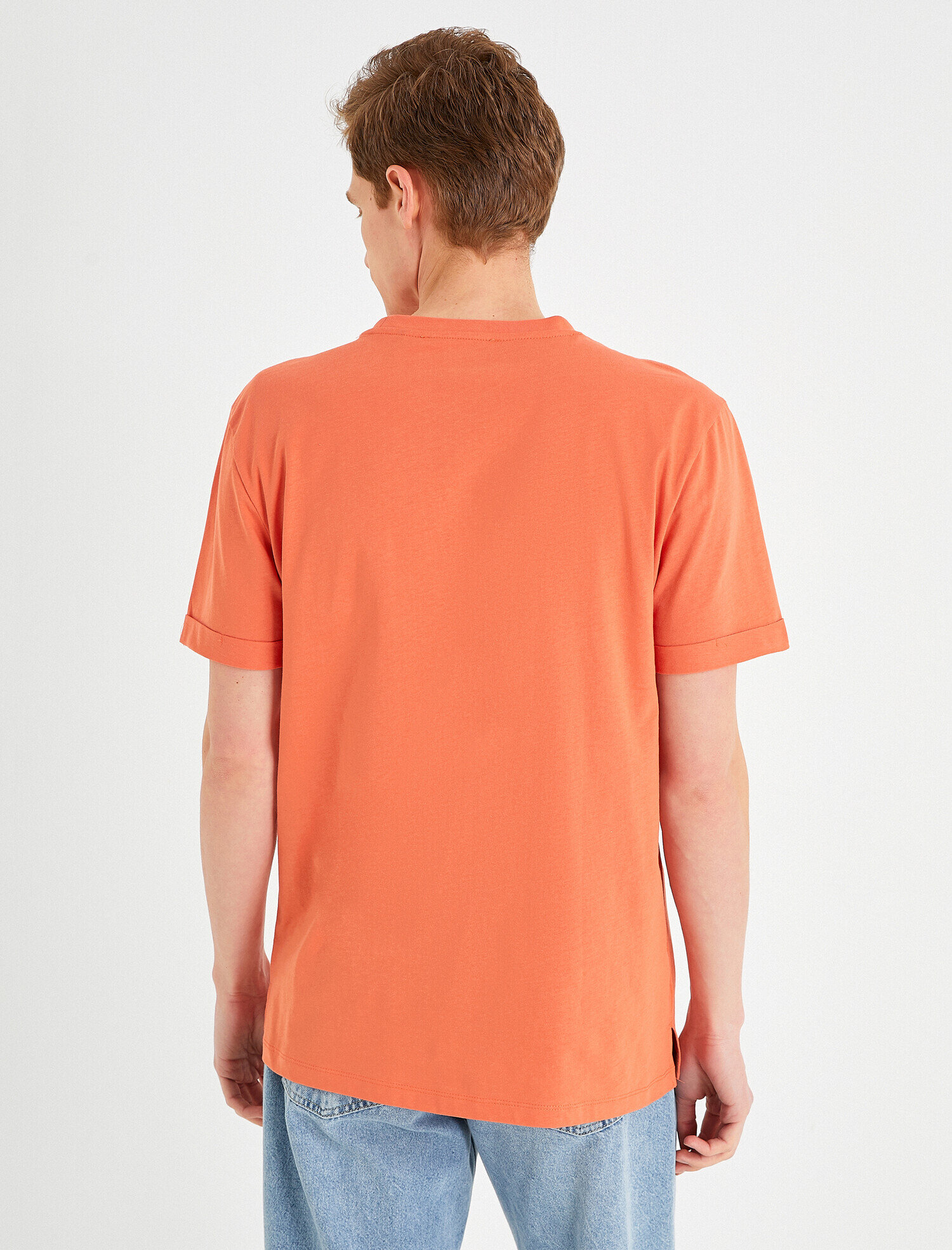   Basic Uzun Tişört Bisiklet Yaka