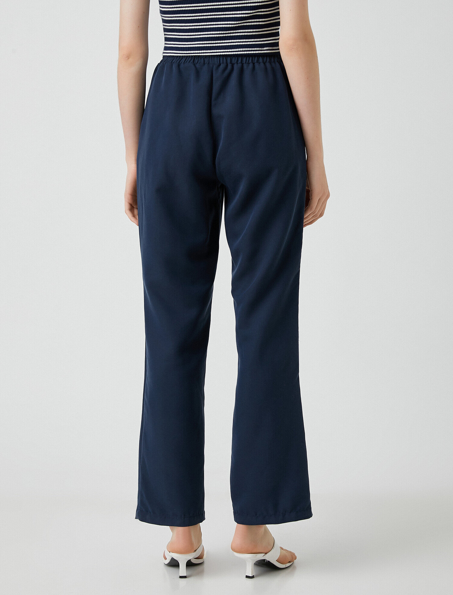   Bol Paça Pantolon Cepli Beli Bağlamalı