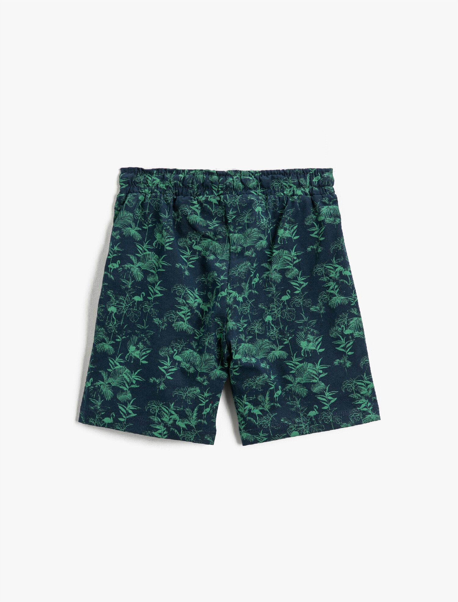  Erkek Çocuk Çiçek Baskılı Şort Beli Lastikli Cepli Diz Üstü Pamuklu