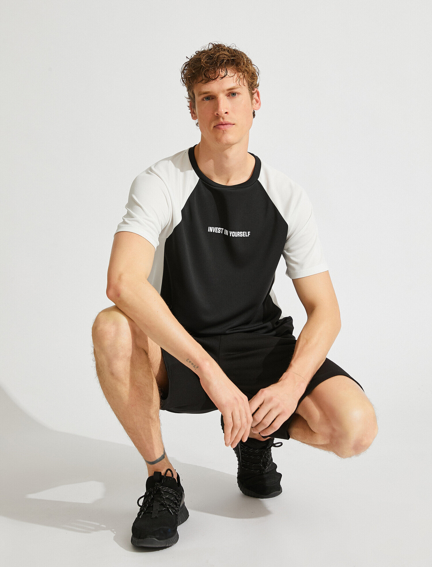   Slogan Baskılı Spor Tişört