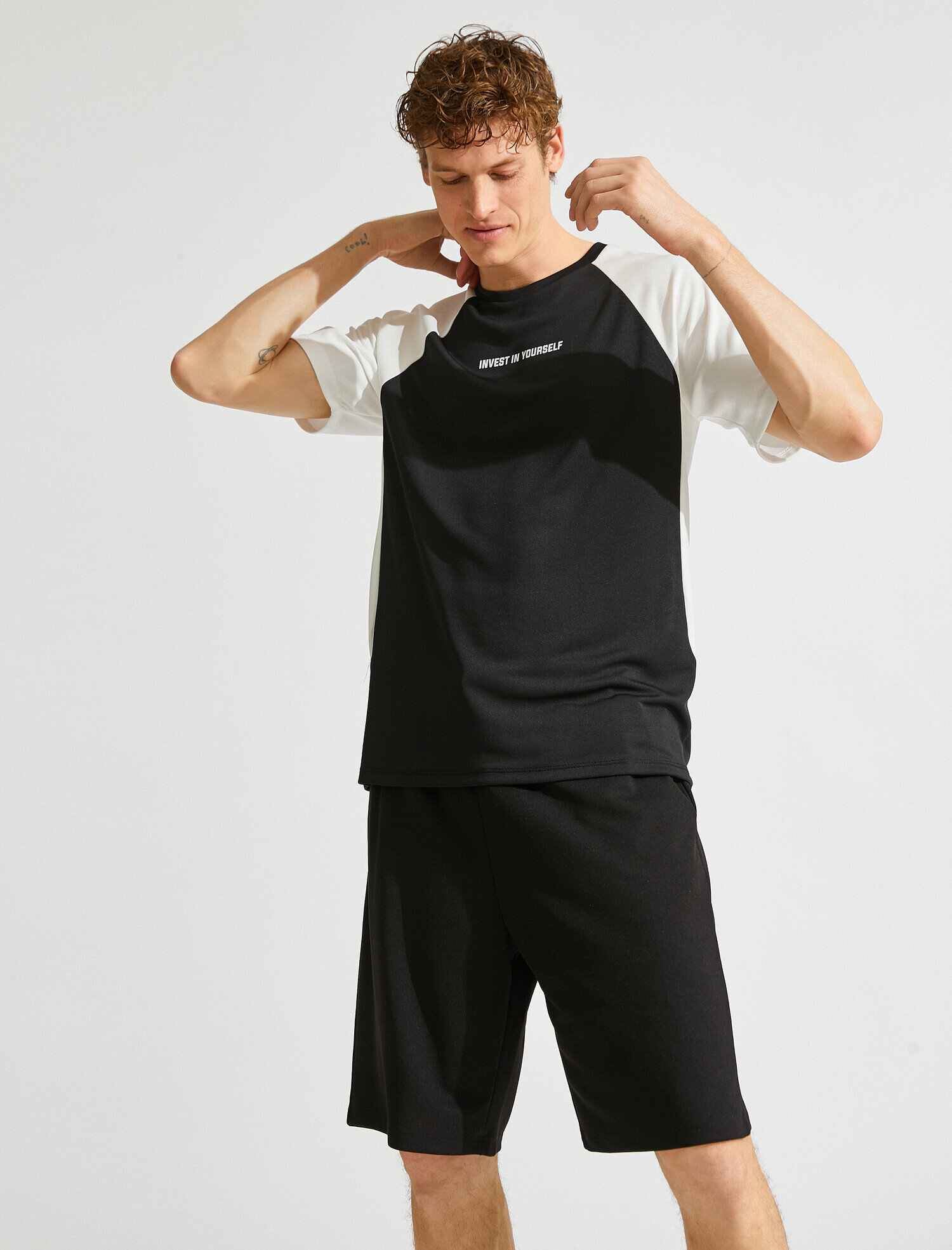   Slogan Baskılı Spor Tişört