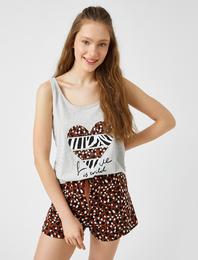Kalp Baskılı Pijama Set
