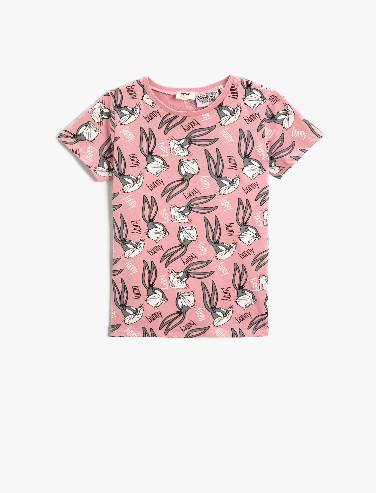  Kız Çocuk Bugs Bunny Baskılı Tişört Lisanslı Kısa Kollu Pamuklu