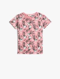 Bugs Bunny Baskılı Tişört Lisanslı Kısa Kollu Pamuklu