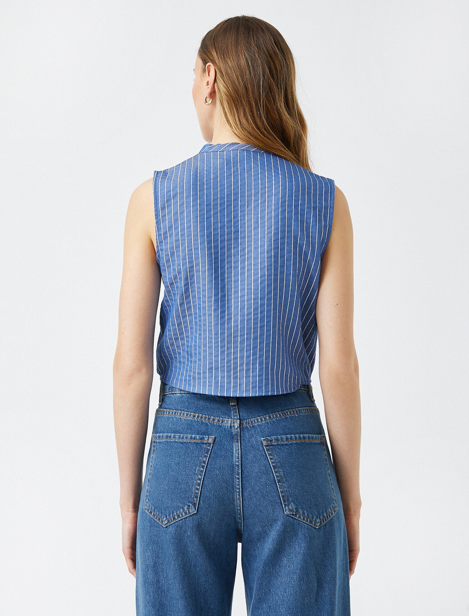   Crop Gömlek Bağlama Detaylı V Yaka