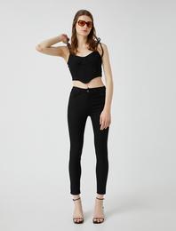 Dar Kesim Kot Pantolon Yüksek Bel - Skinny Fit Jean