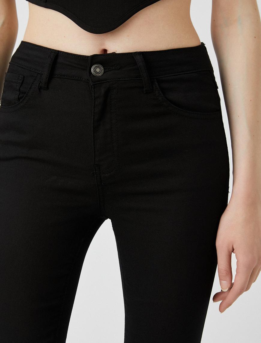   Dar Kesim Kot Pantolon Yüksek Bel - Skinny Fit Jean