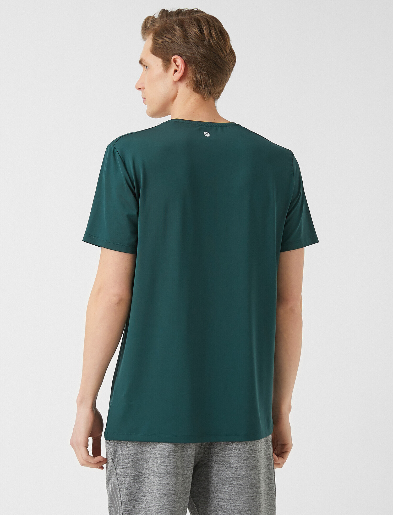   Kısa Kollu Bisiklet Yaka Baskılı Tişört