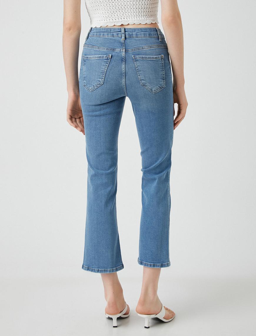   İspanyol Paça Kot Pantolon Dar Kesim Normal Bel- Victoria Flare Fit Jean