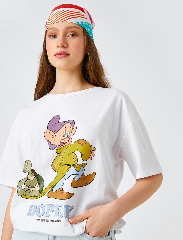  Dopey Baskılı Tişört Lisanslı Kısa Kollu