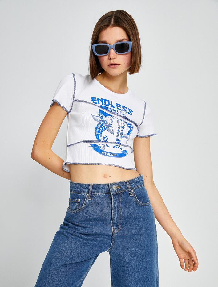  Baskılı Kısa Kollu Tişört