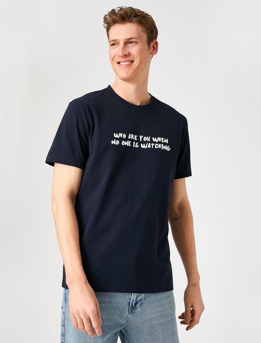   Oversize Slogan Baskılı Tişört