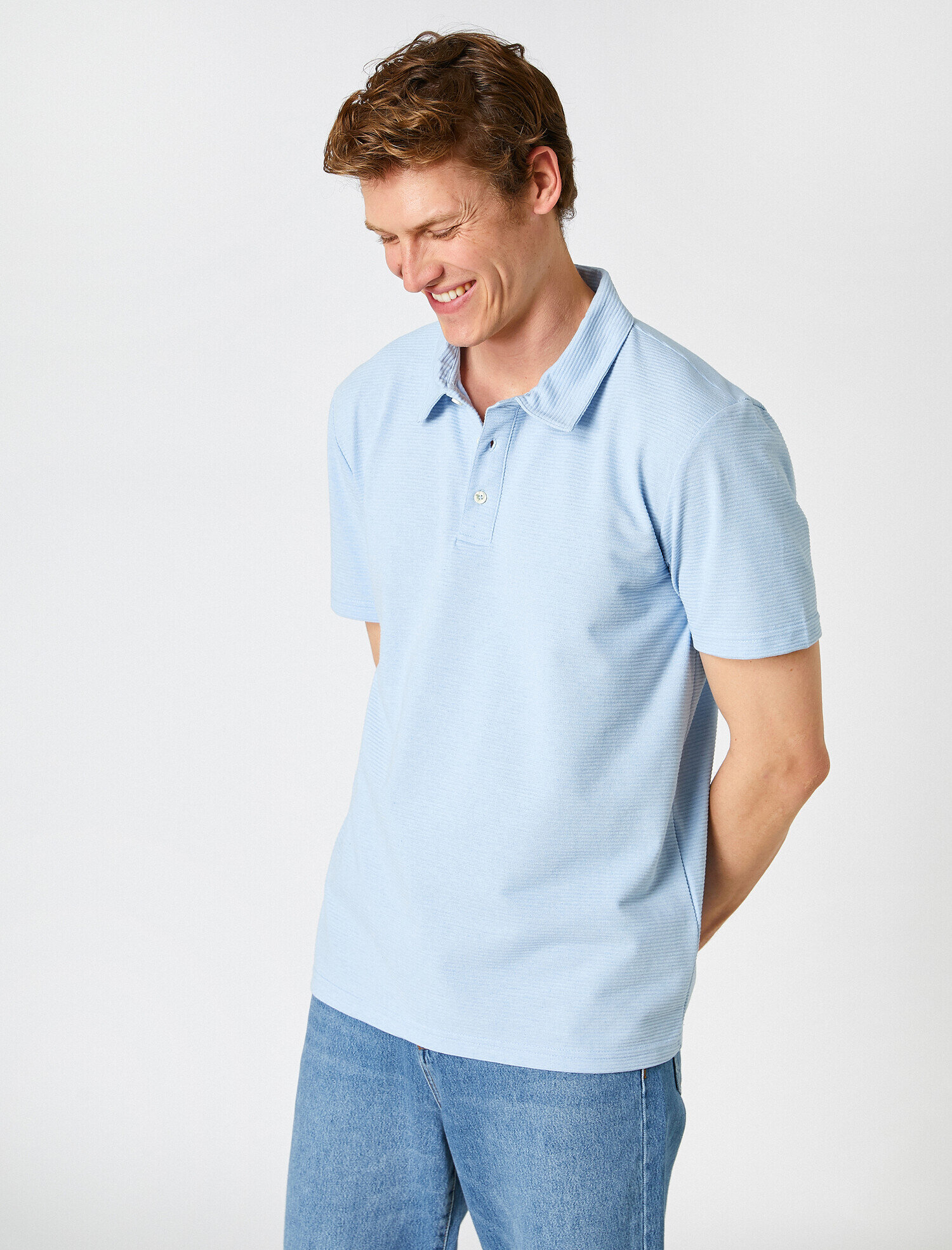   Dokulu Polo Yaka Tişört