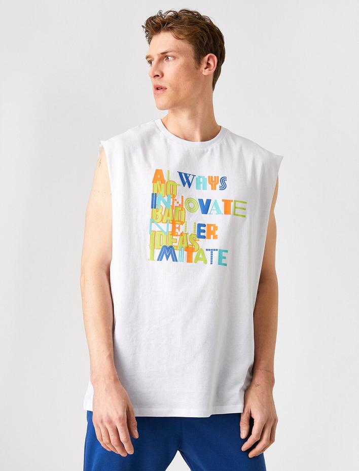  Kolsuz Baskılı Kolsuz Tişört