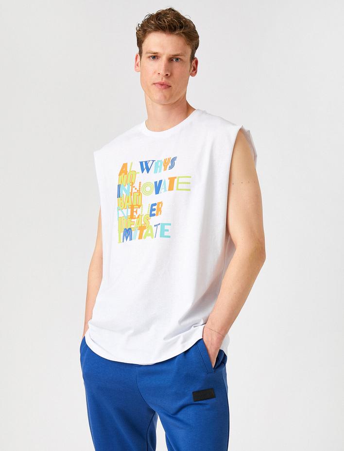  Kolsuz Baskılı Kolsuz Tişört