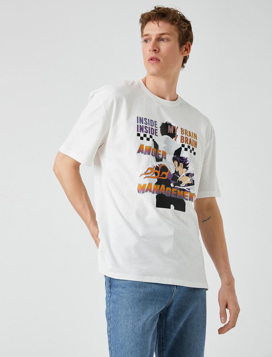   Oversize Anime Baskılı Tişört