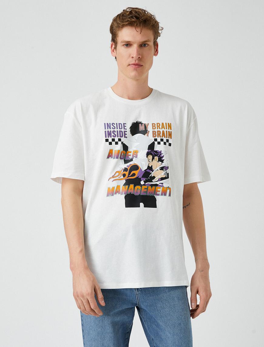   Oversize Anime Baskılı Tişört