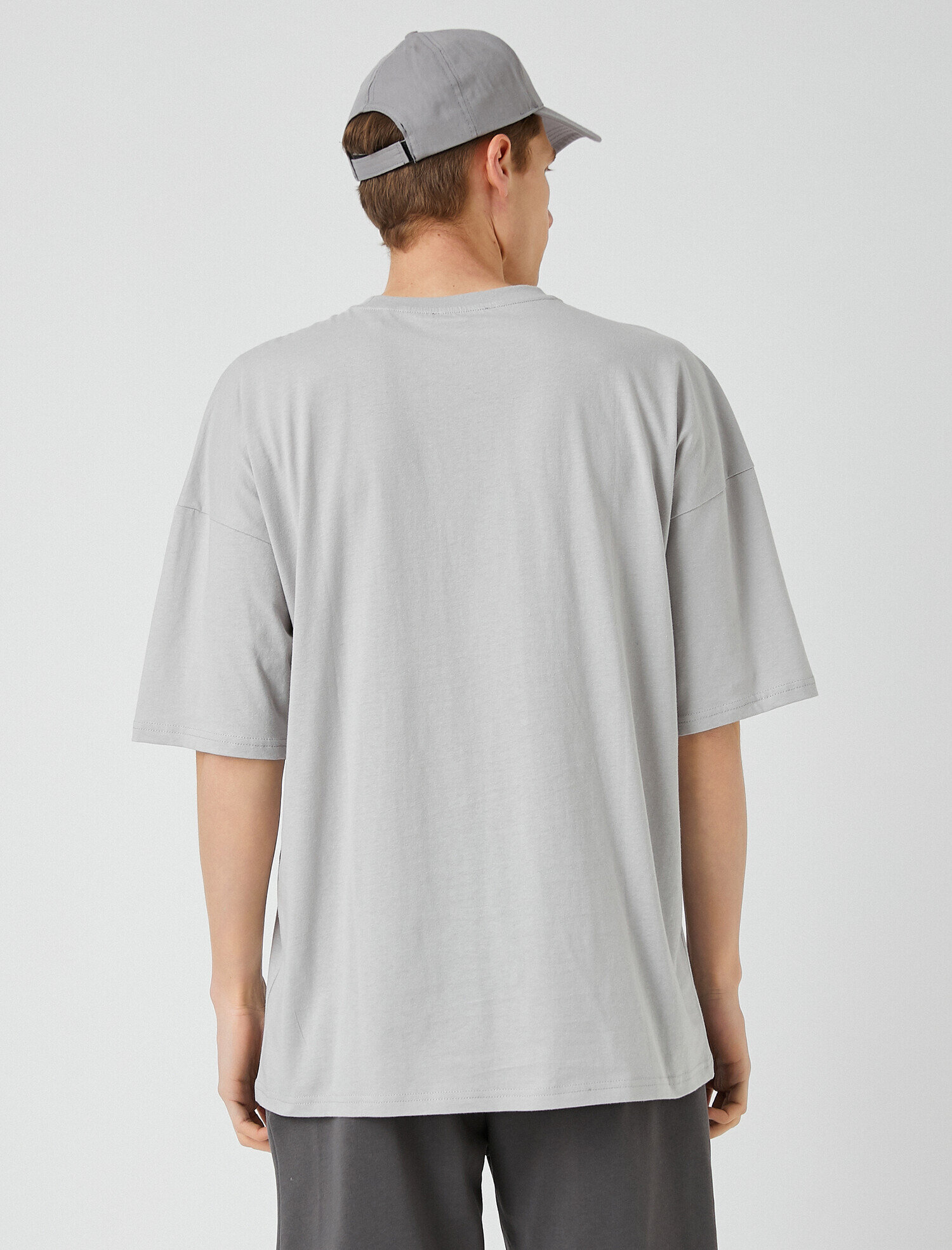   Basic Oversize Tişört Bisiklet Yaka