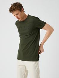 Slim Fit Kabartma Baskılı Tişört