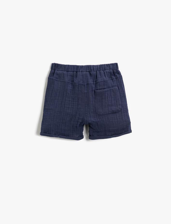 Erkek Bebek Şort Beli Lastikli Cepli Diz Üstü Pamuklu