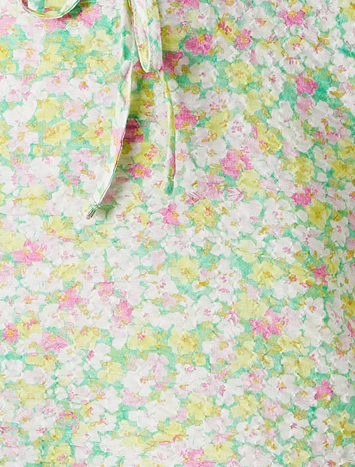 Koton Çiçekli Mini Elbise Kolsuz Fırfırlı Büzgülü. 6