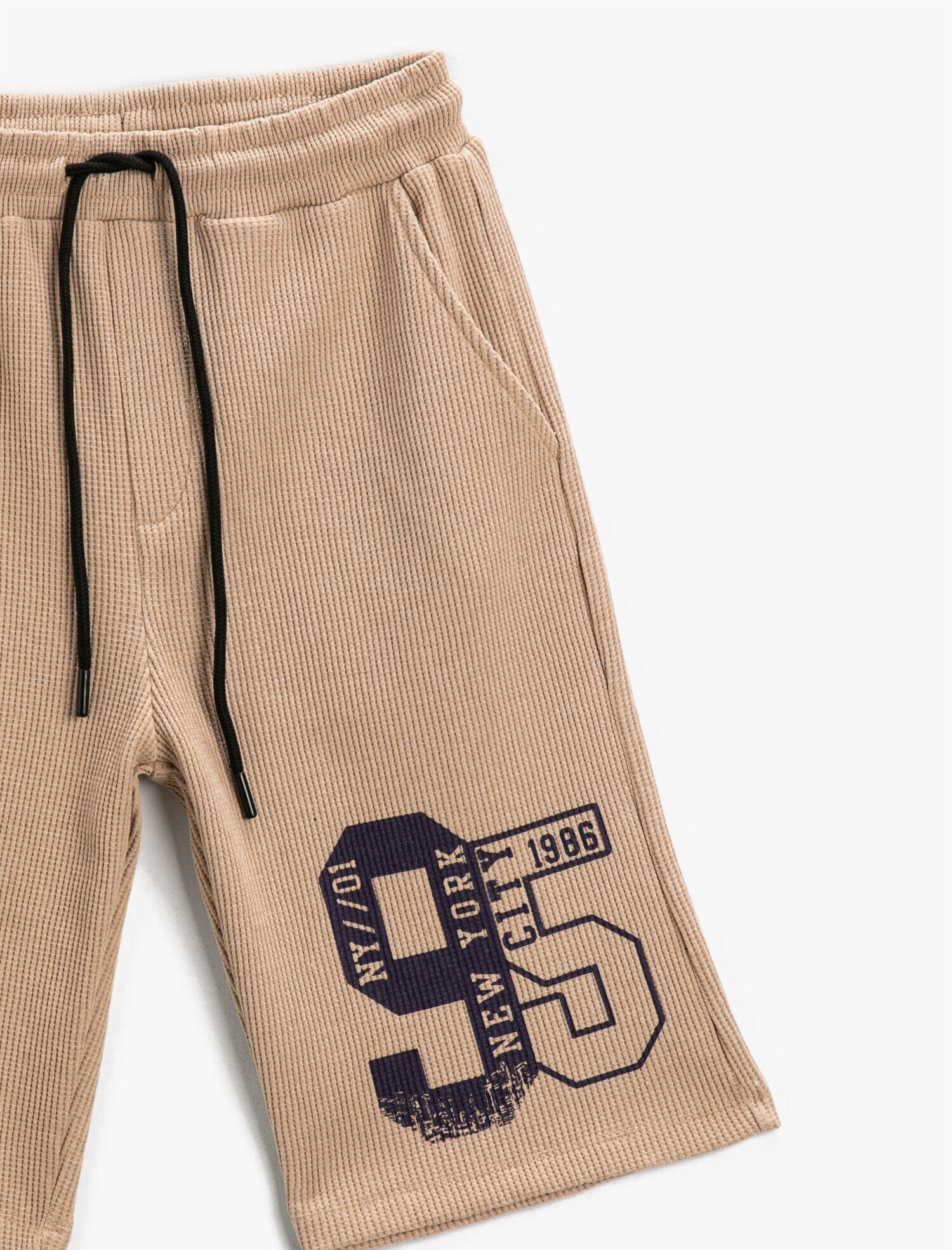  Erkek Çocuk Baskılı Beli Lastikli Şort Diz Üstü Cepli