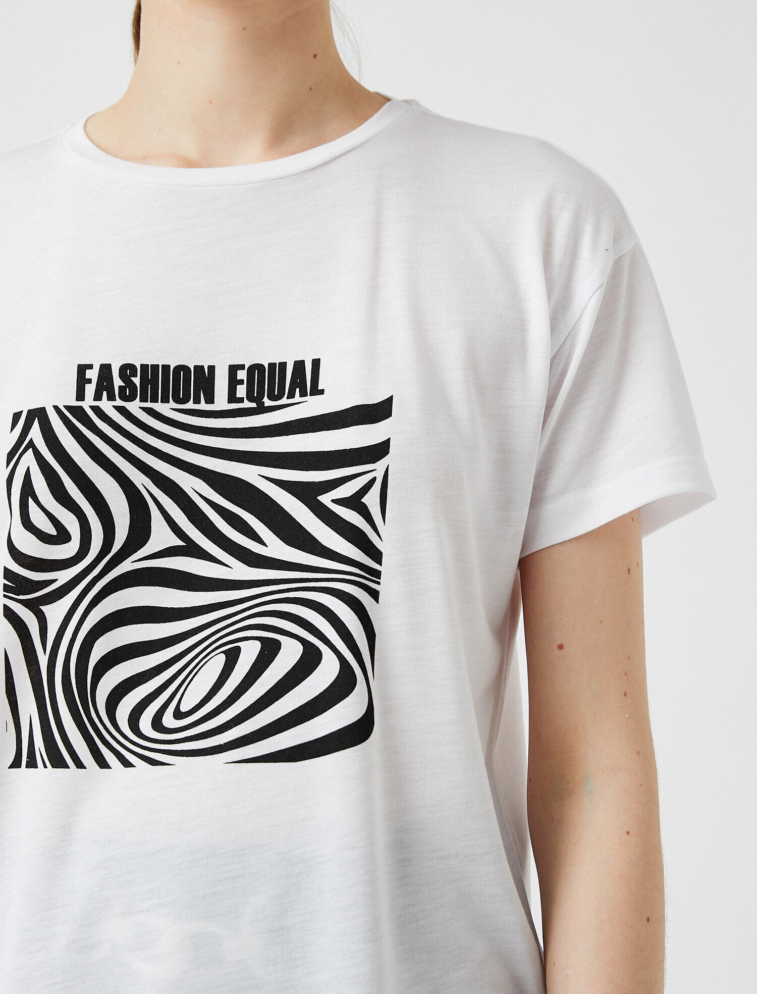   Baskılı Tişört Kısa Kollu Bisiklet Yaka