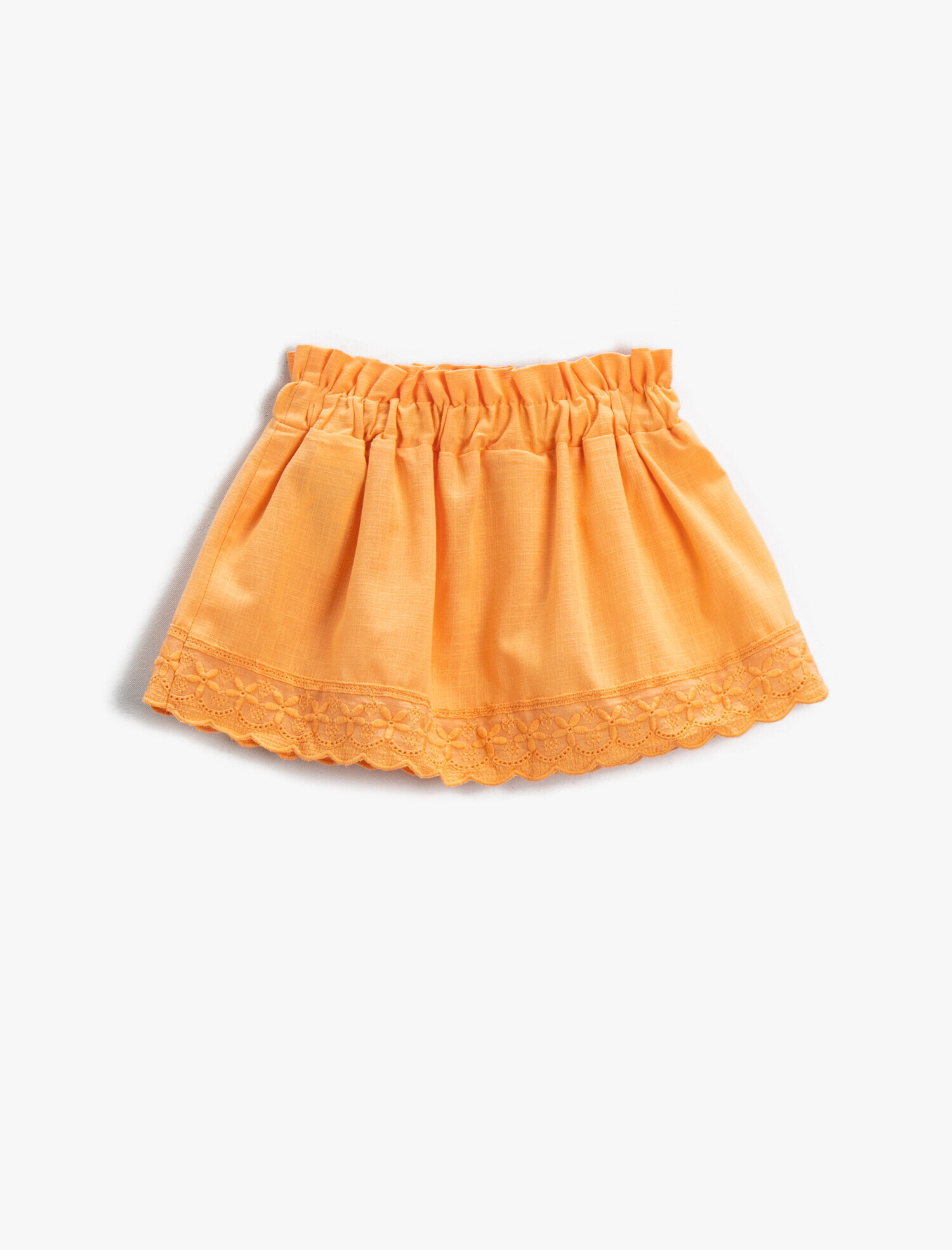Kız Bebek Mini Etek Uçları Fisto Detaylı Volanlı Beli Lastikli