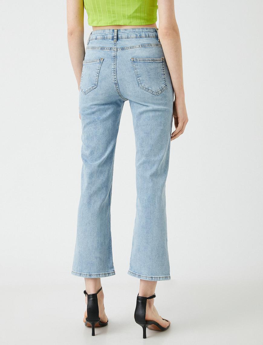  İspanyol Paça Kot Pantolon Dar Kesim Normal Bel- Victoria Flare Fit Jean