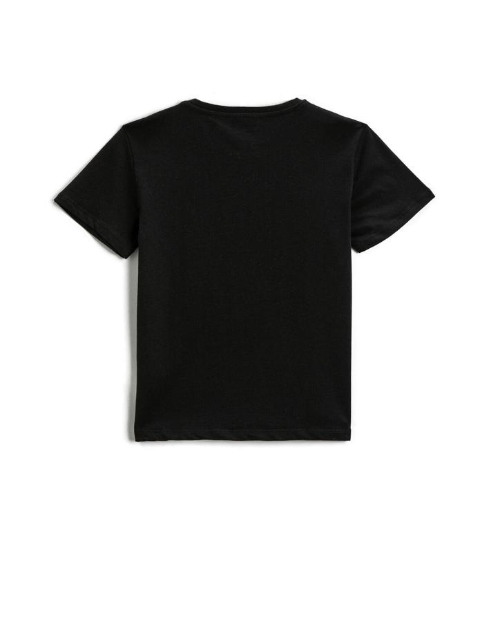 Erkek Çocuk Dinozor Baskılı Tişört Pullu Payetli Kısa Kollu Pamuklu